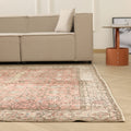 Vintage Isparta Turkish Area Rug 7x10 ft — Pink & Red Floral