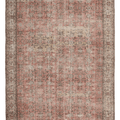 Vintage Isparta Turkish Area Rug 7x10 ft — Pink & Red Floral