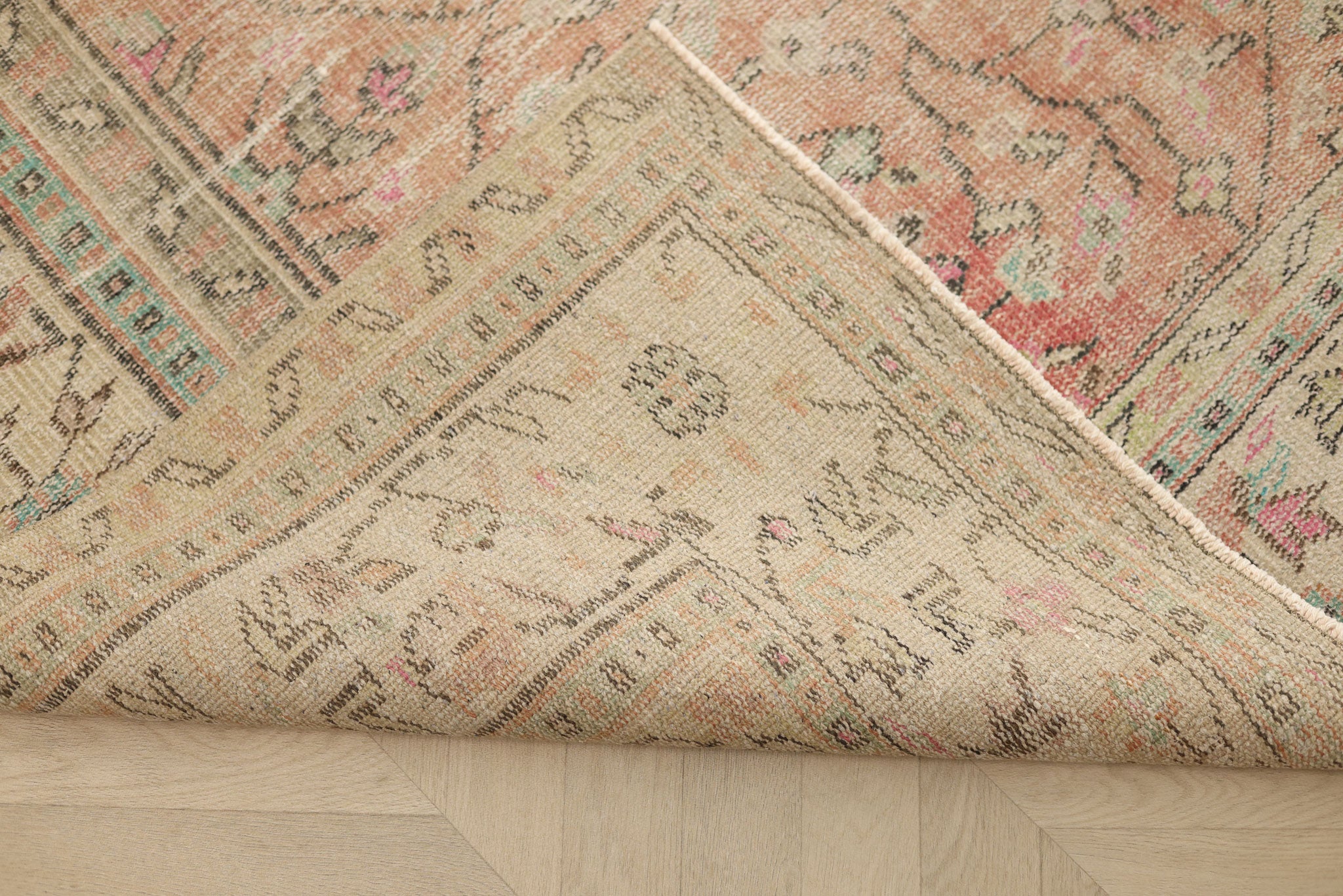 Vintage Manisa Turkish Area Rug 7x10 ft — Red Floral