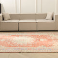 Vintage Manisa Turkish Area Rug 7x10 ft — Red & Beige Floral