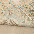 Vintage Isparta Turkish Area Rug 6x11 ft — Beige & Blue Floral