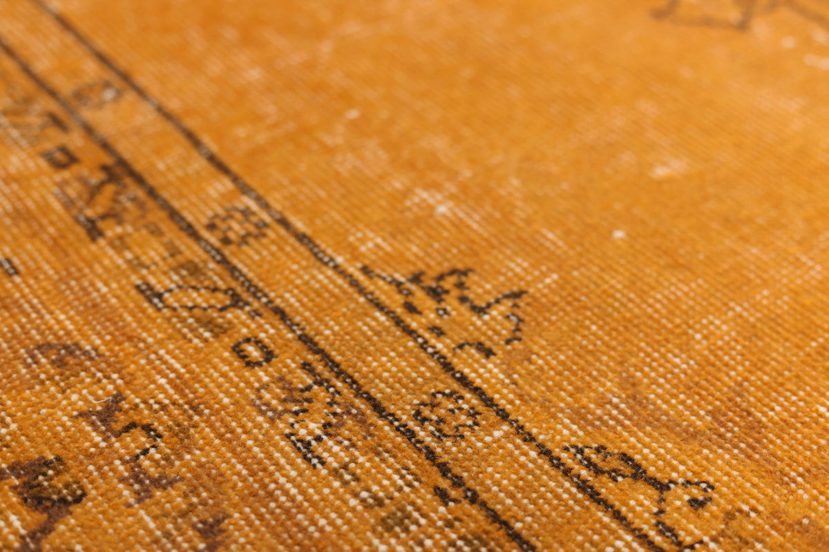 Vintage Isparta Turkish Area Rug 5x9 ft — Yellow & Orange Overdyed