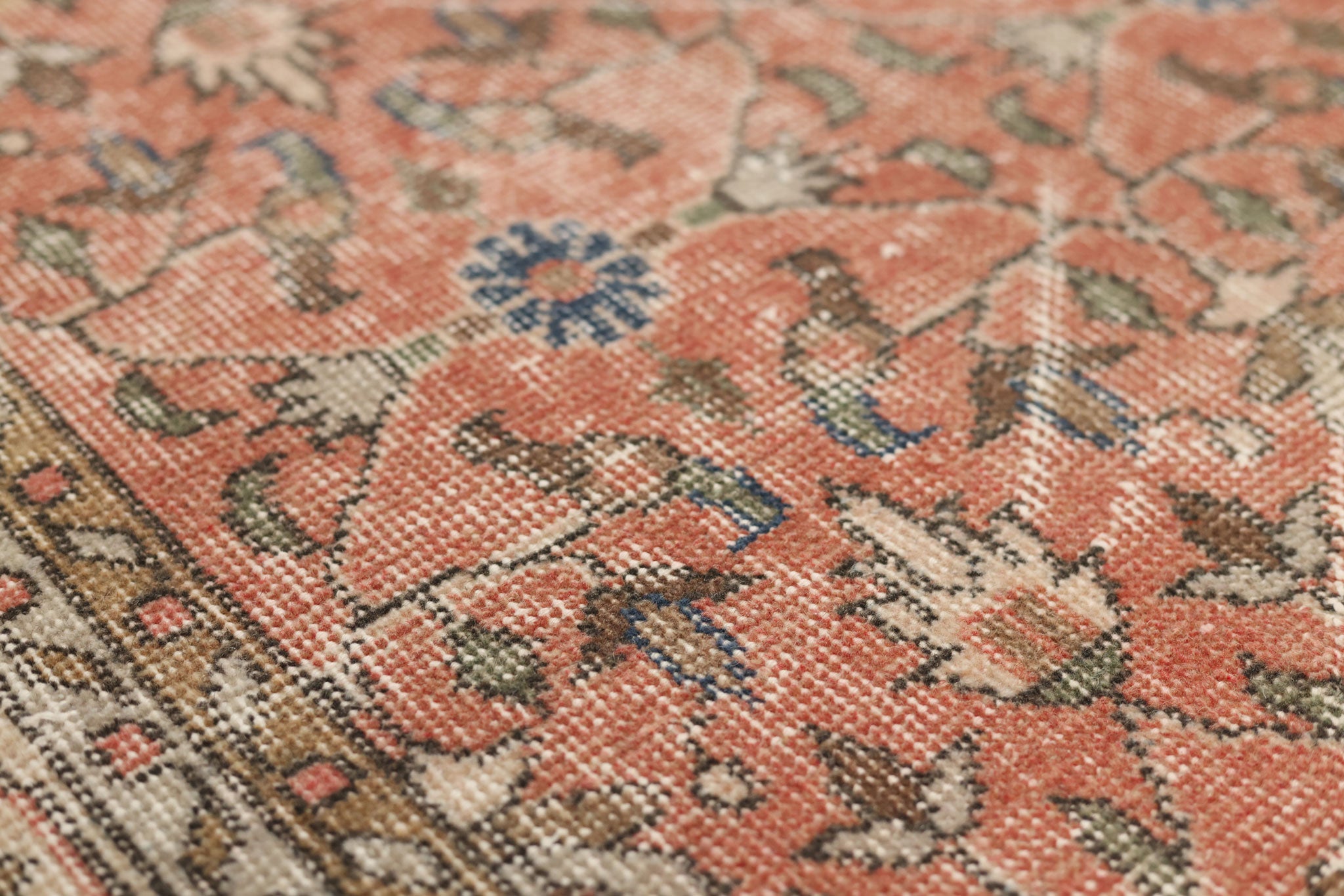 Vintage Isparta Turkish Area Rug 7x10 ft — Red Floral