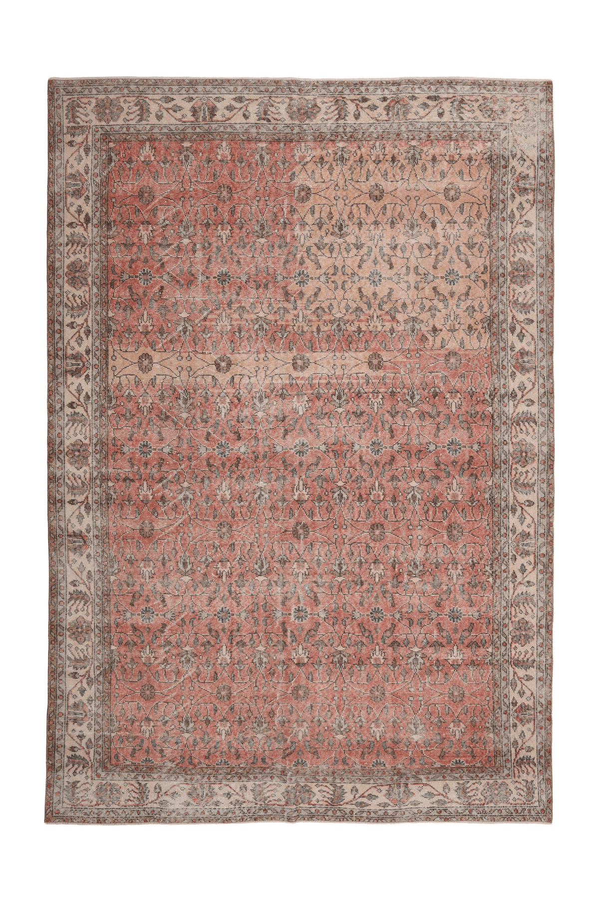 Vintage Isparta Turkish Area Rug 7x10 ft — Red Floral