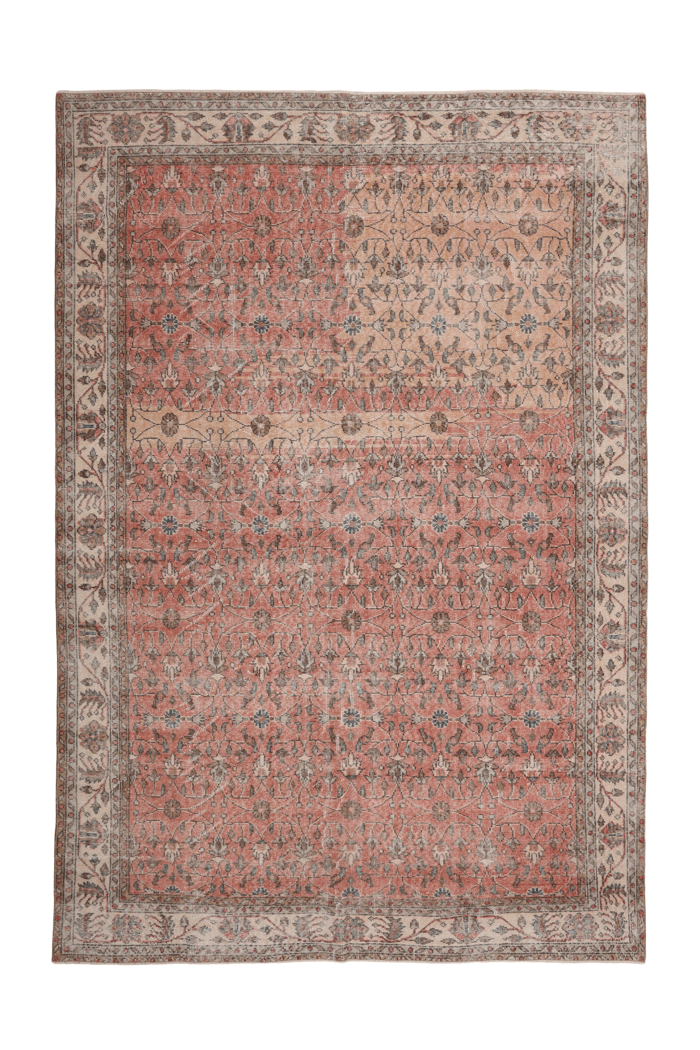 Vintage Isparta Turkish Area Rug 7x10 ft — Red Floral