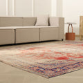 Vintage Manisa Turkish Area Rug 7x9 ft — Red Floral