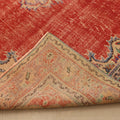 Vintage Manisa Turkish Area Rug 6x8 ft — Red Floral