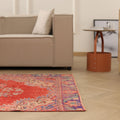 Vintage Manisa Turkish Area Rug 4x6 ft — Red Floral