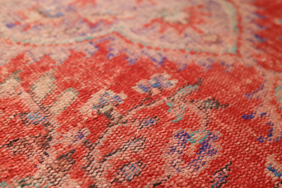 Vintage Manisa Turkish Area Rug 4x6 ft — Red Floral