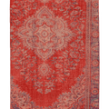 Vintage Manisa Turkish Area Rug 4x6 ft — Red Floral