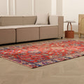 Vintage Manisa Turkish Area Rug 5x9 ft — Red Floral (No. 57724)