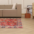 Vintage Manisa Turkish Area Rug 5x9 ft — Red Floral (No. 57724)