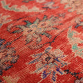 Vintage Manisa Turkish Area Rug 5x9 ft — Red Floral (No. 57724)