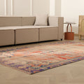 Vintage Manisa Turkish Area Rug 5x9 ft — Orange Floral (No. 57726)