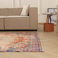 Vintage Manisa Turkish Area Rug 5x9 ft — Orange Floral (No. 57726)