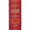 Vintage Southeastern Persian Style Kilim Runner Rug 3x9 ft — Red & Orange Geometric
