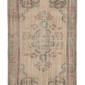 Vintage Manisa Turkish Area Rug 5x9 ft — Beige Floral (No. 57785)