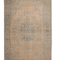 Vintage Manisa Turkish Area Rug 5x8 ft — Orange & Beige Floral