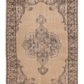 Vintage Manisa Turkish Area Rug 5x8 ft — Beige & Brown Floral (No. 57790)