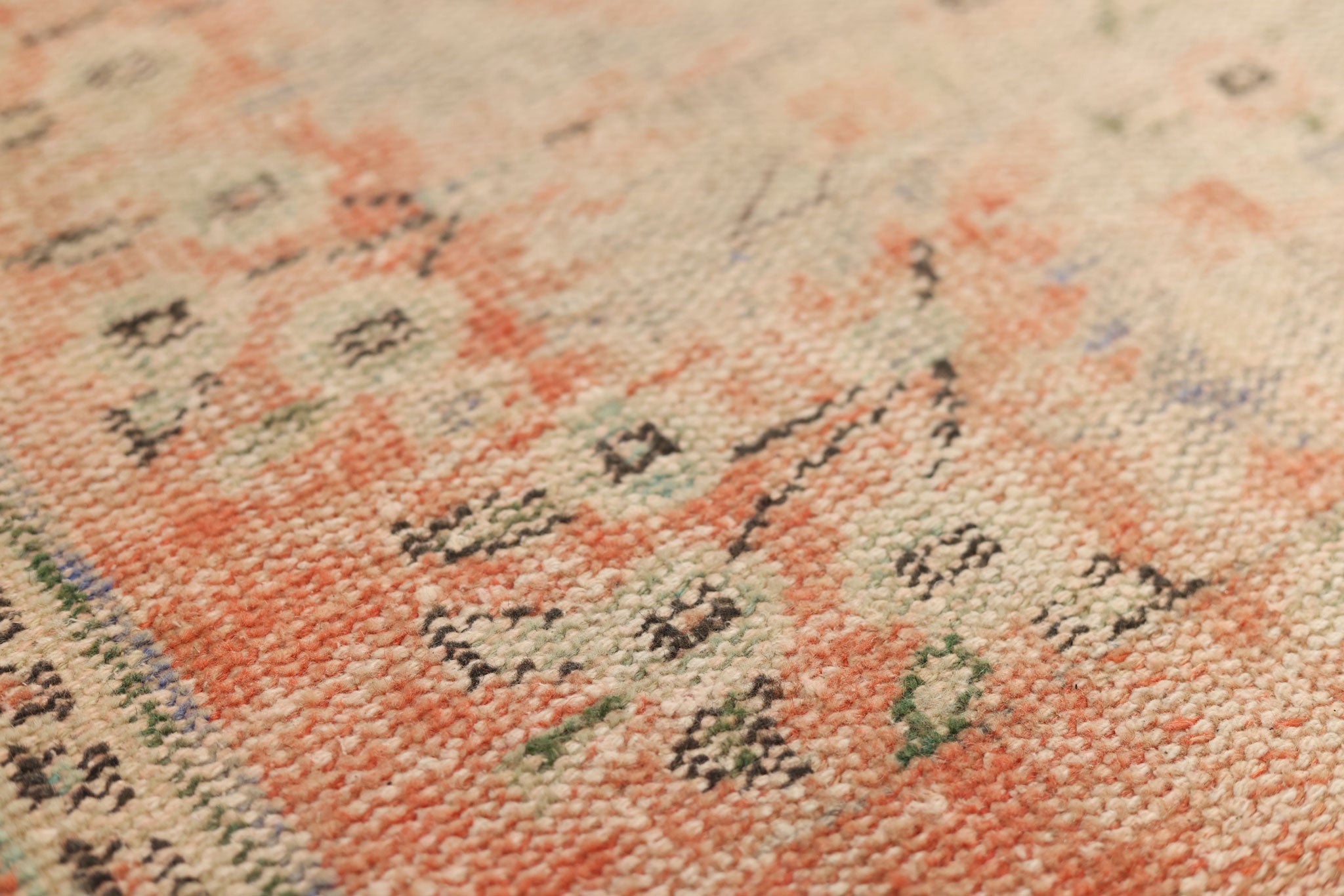 Vintage Manisa Turkish Area Rug 6x9 ft — Orange Floral (No. 57792)