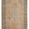 Vintage Manisa Turkish Area Rug 7x9 ft — Beige Floral