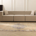 Vintage Manisa Turkish Area Rug 5x8 ft — Beige Floral (No. 57796)