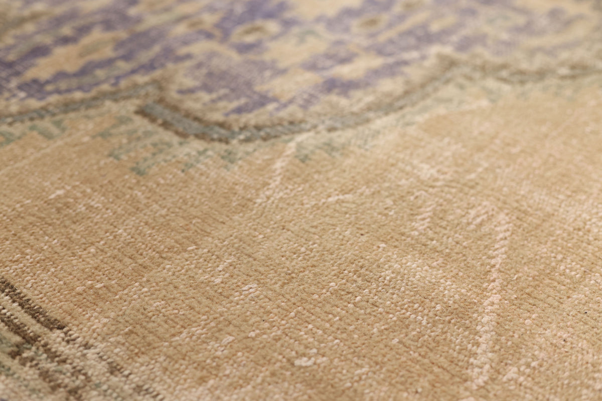 Vintage Manisa Turkish Area Rug 5x8 ft — Beige Floral (No. 57796)