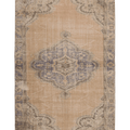 Vintage Manisa Turkish Area Rug 5x8 ft — Beige Floral (No. 57796)