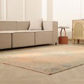 Vintage Manisa Turkish Area Rug 5x9 ft — Beige Floral (No. 57799)