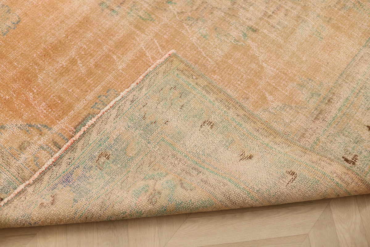Vintage Manisa Turkish Area Rug 5x9 ft — Beige Floral (No. 57799)