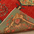Vintage Manisa Turkish Area Rug 4x7 ft — Red & Blue Floral