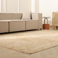Vintage Manisa Turkish Area Rug 6x9 ft — Beige Distressed (No. 57801)