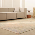 Vintage Manisa Turkish Area Rug 5x9 ft — Beige Distressed (No. 57803)