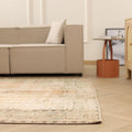 Vintage Manisa Turkish Area Rug 6x9 ft — Beige Distressed (No. 57804)