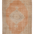 Vintage Manisa Turkish Area Rug 5x8 ft — Orange & Brown Floral