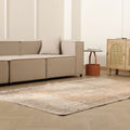 Vintage Manisa Turkish Area Rug 5x7 ft — Beige Distressed