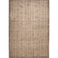 Vintage Manisa Turkish Area Rug 6x9 ft — Beige & Brown Distressed (No. 57810)