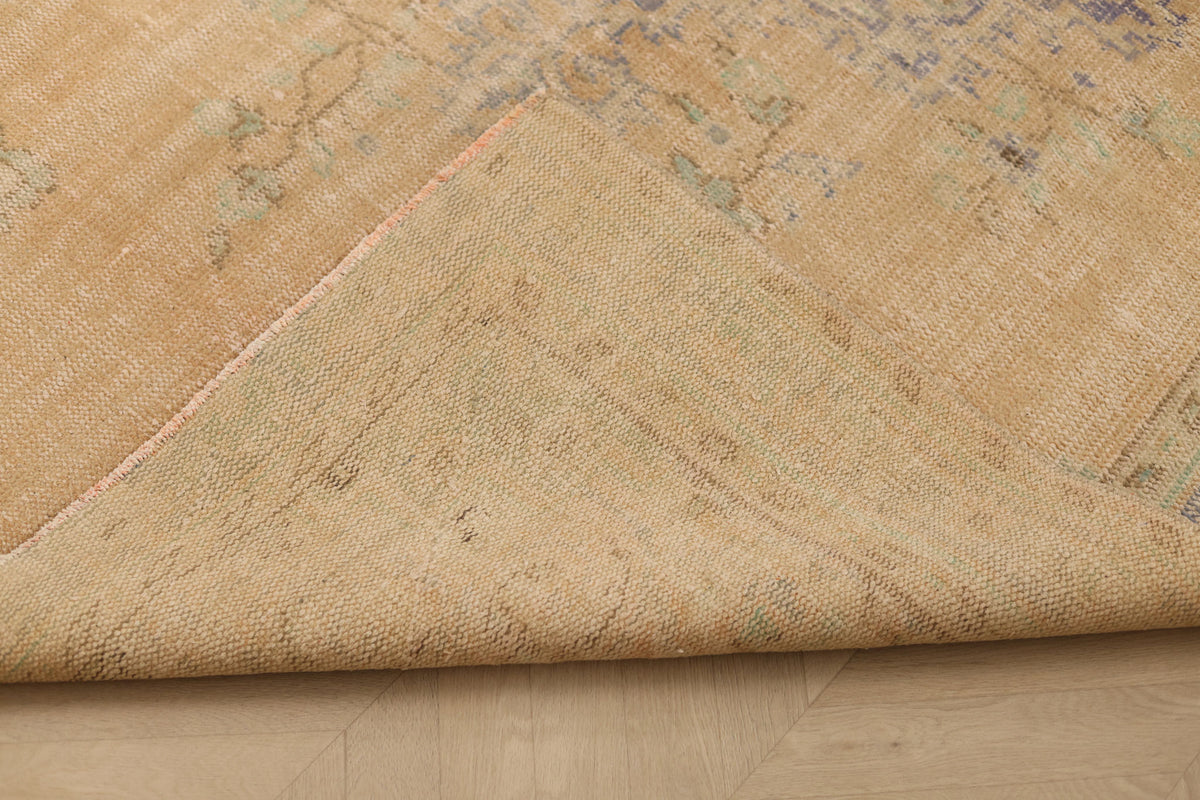 Vintage Manisa Turkish Area Rug 5x8 ft — Beige Distressed (No. 57815)