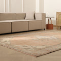 Vintage Manisa Turkish Area Rug 6x9 ft — Orange & Beige floral