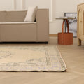 Vintage Manisa Turkish Area Rug 5x9 ft — Beige Distressed (No. 57818)