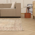 Vintage Manisa Turkish Area Rug 5x8 ft — Beige Distressed
