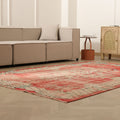 Vintage Manisa Turkish Area Rug 6x9 ft — Red Distressed (No. 57820)
