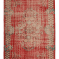 Vintage Manisa Turkish Area Rug 6x9 ft — Red Distressed (No. 57820)