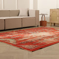 Vintage Manisa Turkish Area Rug 6x9 ft — Red Distressed (No. 57822)