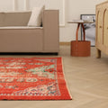 Vintage Manisa Turkish Area Rug 6x9 ft — Red Distressed (No. 57822)