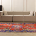 Vintage Manisa Turkish Area Rug 6x10 ft — Red Distressed