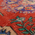 Vintage Manisa Turkish Area Rug 6x10 ft — Red Distressed
