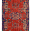 Vintage Manisa Turkish Area Rug 6x10 ft — Red Distressed