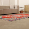 Vintage Manisa Turkish Area Rug 5x9 ft — Red Distressed