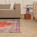Vintage Manisa Turkish Area Rug 5x9 ft — Red Distressed